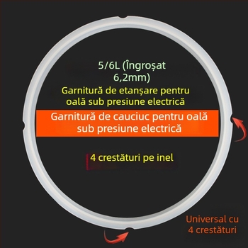 Inel de etanșare din silicon pentru oală electrică sub presiune, îngroșat, compatibil cu oale Midea cu formă semi-sferică, 4/5/6L78