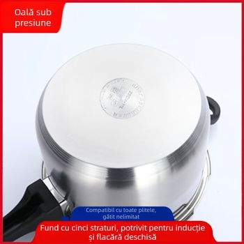 Delos oală sub presiune din oțel inox 304, 22 cm, pentru uz casnic, corp îngroșat, rezistentă la explozie, sigură și sănătoasă, durabilă în exterior