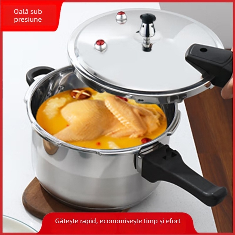 Delos oală sub presiune din oțel inox 304, 22 cm, pentru uz casnic, corp îngroșat, rezistentă la explozie, sigură și sănătoasă, durabilă în exterior