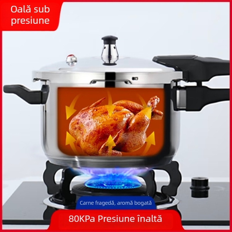 Delos oală sub presiune din oțel inox 304, 22 cm, pentru uz casnic, corp îngroșat, rezistentă la explozie, sigură și sănătoasă, durabilă în exterior