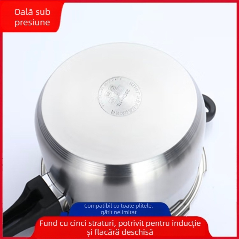 Delos oală sub presiune din oțel inox 304, 22 cm, pentru uz casnic, corp îngroșat, rezistentă la explozie, sigură și sănătoasă, durabilă în exterior