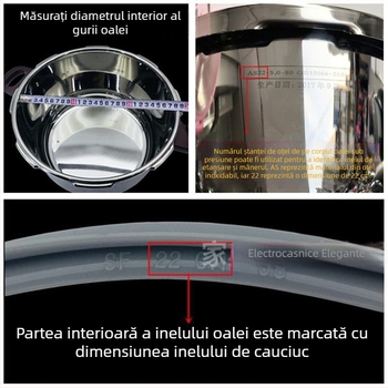 Inel de etanșare din silicon pentru oală sub presiune, potrivire universală 18/20/22/24/26