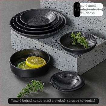 Set de veselă din melamină, stil nordic, formă neregulată, farfurii monocrome, farfurie pentru sos/dip, aspect porțelan imitatie, pentru utilizare comercială