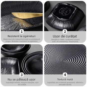 Set de veselă din melamină, stil nordic, formă neregulată, farfurii monocrome, farfurie pentru sos/dip, aspect porțelan imitatie, pentru utilizare comercială