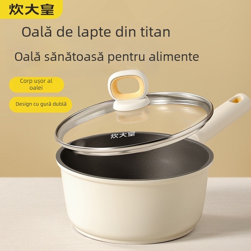 Cook King oală antiaderentă pentru lapte, ușoară și durabilă, ideală pentru încălzirea laptelui, hrana bebelușilor și tăițeilor