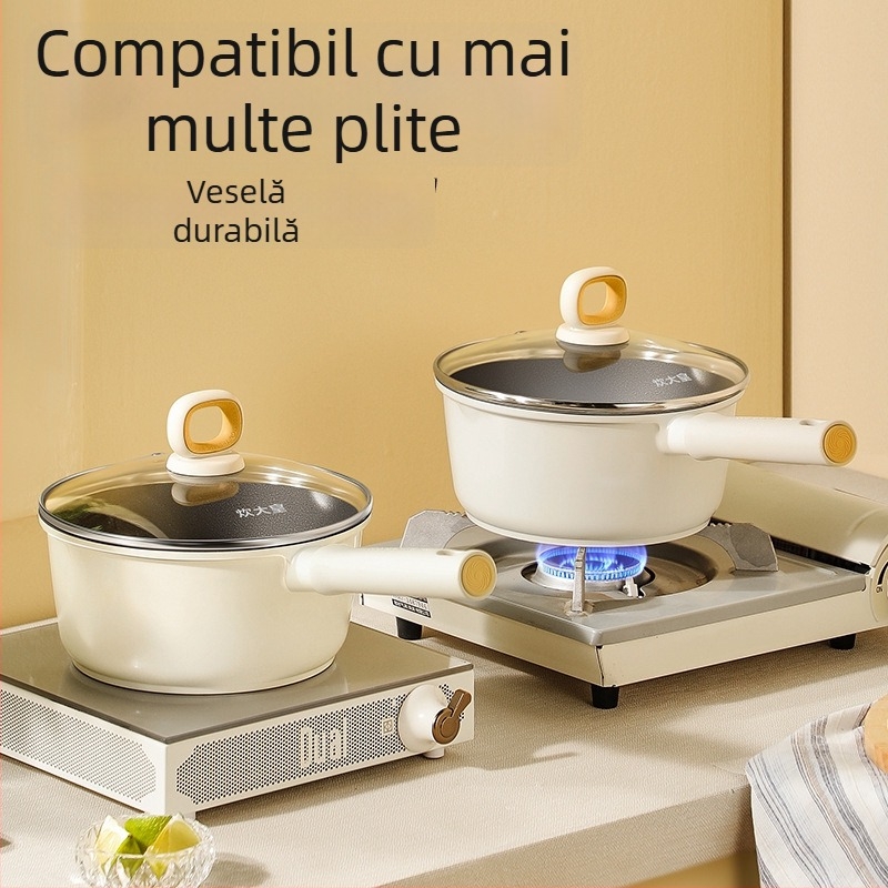 Cook King oală antiaderentă pentru lapte, ușoară și durabilă, ideală pentru încălzirea laptelui, hrana bebelușilor și tăițeilor
