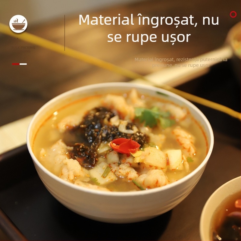 Vasuri de unică folosință din coaja de orez, de calitate alimentară, cu pereți groși, circulare, pentru uz casnic