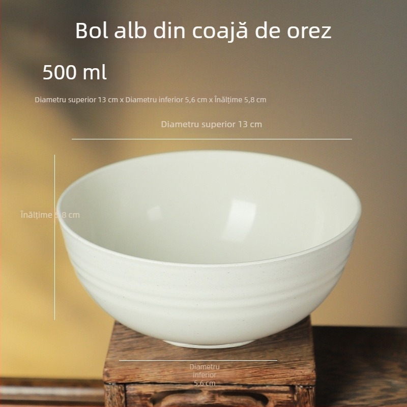 Vasuri de unică folosință din coaja de orez, de calitate alimentară, cu pereți groși, circulare, pentru uz casnic