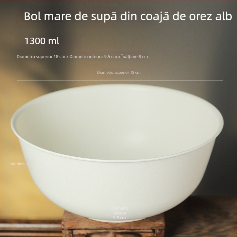 Vasuri de unică folosință din coaja de orez, de calitate alimentară, cu pereți groși, circulare, pentru uz casnic