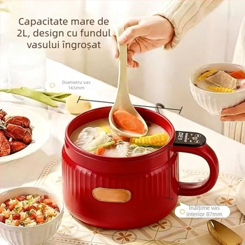 Rizator ceramic inteligent cu funcții integrate de gătit și spălare, potrivit pentru preparate pe bază de zahăr, prăjire și gătire la aburi, cu acoperire email ceramic