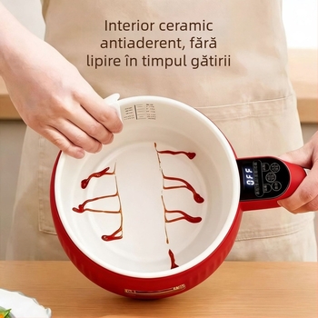 Rizator ceramic inteligent cu funcții integrate de gătit și spălare, potrivit pentru preparate pe bază de zahăr, prăjire și gătire la aburi, cu acoperire email ceramic