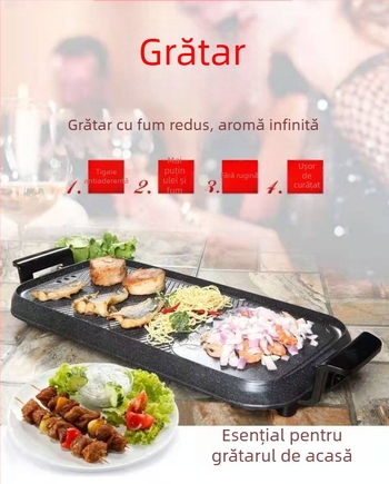 Model X0455 – Oală electrică pentru hot pot și grătar, toate într-un singur aparat, plăcuță de grătar pătrată