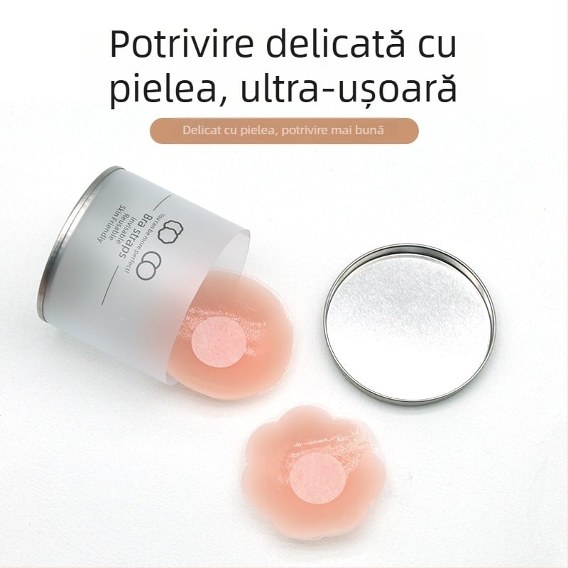 Patch din silicon pentru mameloane, invizibil sub rochia de mireasă și costumul de baie, impermeabil, rotund, mărime universală