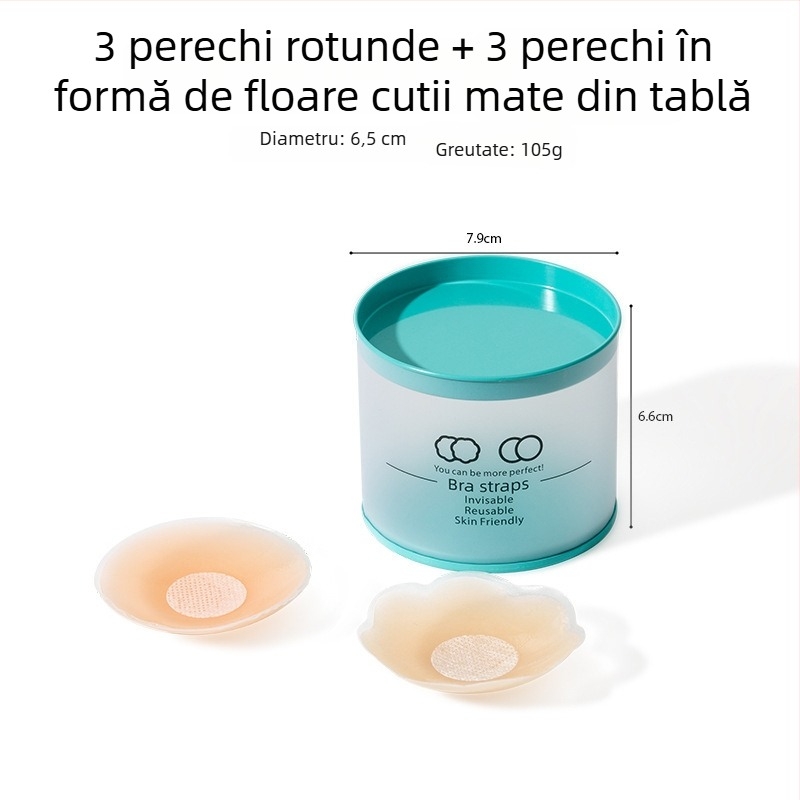 Patch din silicon pentru mameloane, invizibil sub rochia de mireasă și costumul de baie, impermeabil, rotund, mărime universală