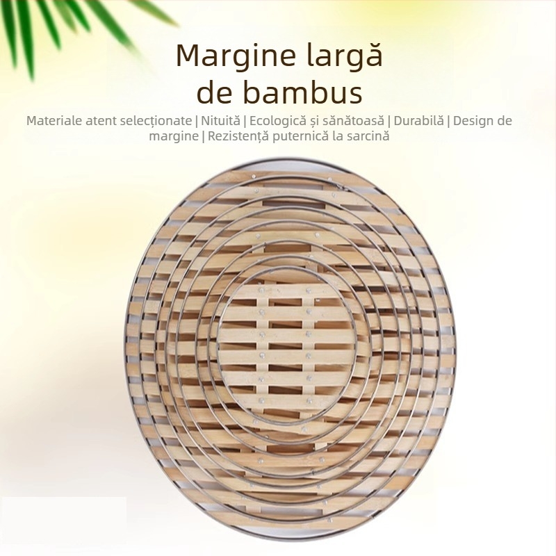 Set din bambus pentru abur și bază pentru oală mare – Accesorii de bucătărie multifuncționale