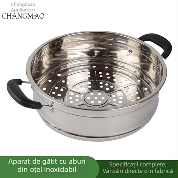 Coș de aburi din oțel inoxidabil 201, margine înălțată, pentru uz casnic, compatibil cu oale wok și tigăi electrice