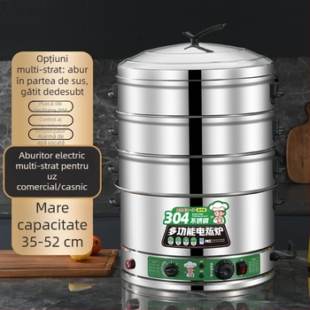 Aburitor electric din oțel inoxidabil 304, cu trei sau mai multe niveluri, capacitate mare, pentru uz casnic și comercial, diametru 47–52 cm