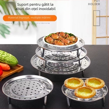 Suport de abur din oțel inoxidabil cu tavă și grilă pentru pâine și chifle aburite