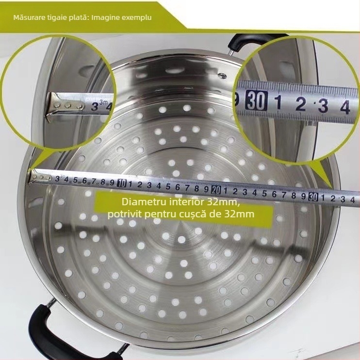 Raft de abur din oțel inoxidabil, înălțat, pentru uz casnic – sistem de abur multifuncțional, compatibil cu oala de lapte și oala electrică, mic raft de abur, coș pentru wok