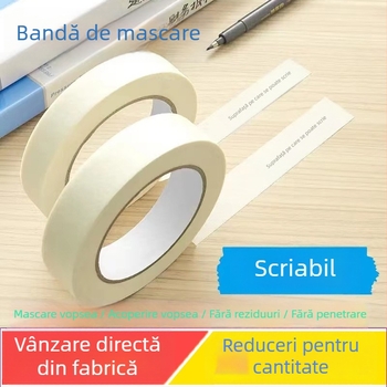 Hârtie de mascare și bandă de mascare, rezistente la temperaturi înalte, scriabilă, ruptură ușoară, vâscozitate mare