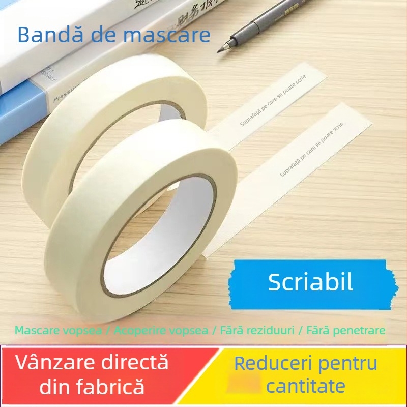 Hârtie de mascare și bandă de mascare, rezistente la temperaturi înalte, scriabilă, ruptură ușoară, vâscozitate mare