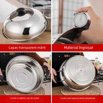 Vas de gătit la abur din oțel inoxidabil, pentru restaurante și hoteluri, capacitate mare, multifuncțional, cu capac înalt, dublu scop