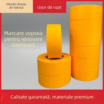 Bandă de mascare din hârtie washi pentru vopsire cu spray și decorare plăci ceramice, aderență înaltă, fără reziduuri de adeziv, 15 m lungime, bază PE.