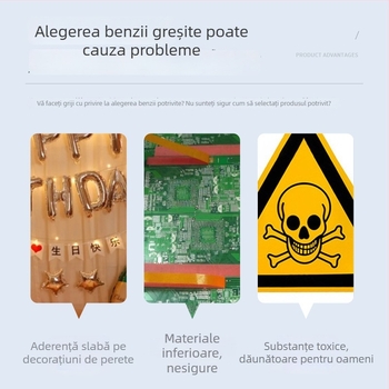 Bandă dublu-adezivă pe bază de ulei, albă, rezistentă la temperaturi înalte, transparentă, suport din hârtie de bumbac, aderență înaltă, clasă industrială