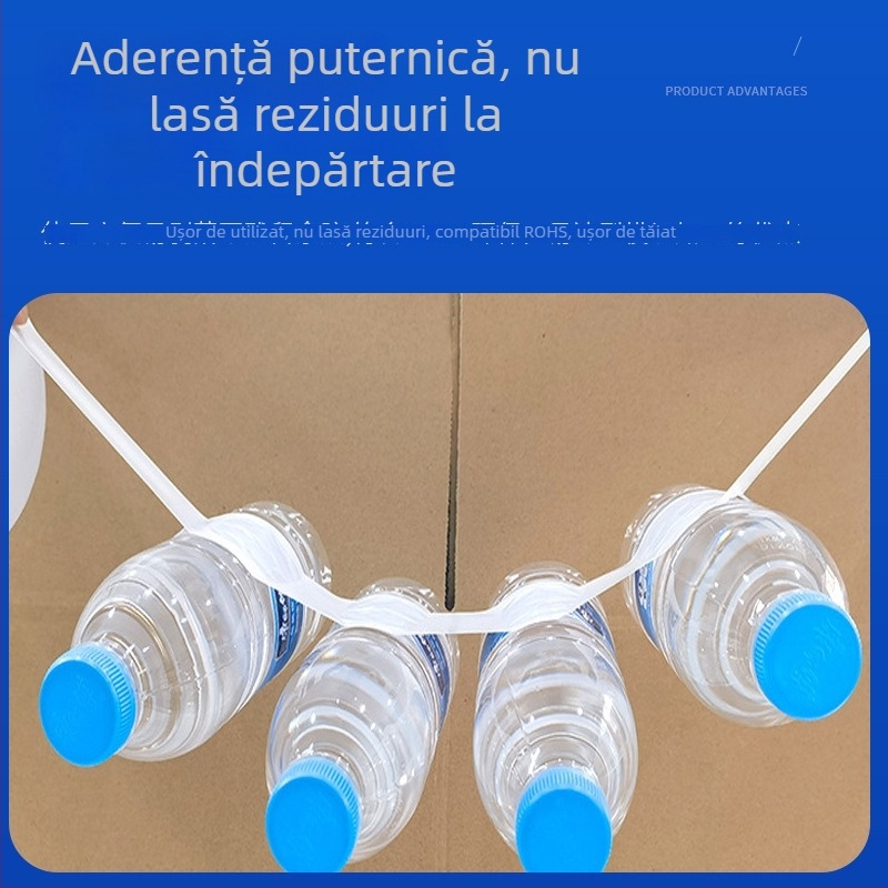 Bandă dublu-adezivă pe bază de ulei, albă, rezistentă la temperaturi înalte, transparentă, suport din hârtie de bumbac, aderență înaltă, clasă industrială
