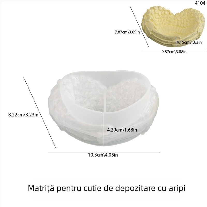 Formă din silicon cu design aripă de pasăre pentru aromaterapie, ipsos și decorațiuni DIY pentru lumânări