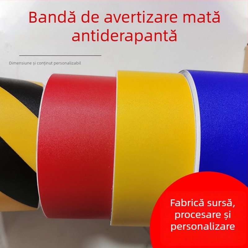 Bandă de avertizare mată cu model diagonal pentru podele în depozite și spitale, marcarea zonelor 5S, antiderapant