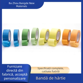 Bandă washi galbenă, cu aderență mare, pentru mascare la vopsire cu pulverizare, ușor de rupt, bandă de hârtie colorată