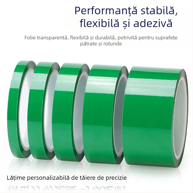 Bandă PET verde pentru izolație și protecție a bateriilor cu litiu, rezistentă la acizi și baze