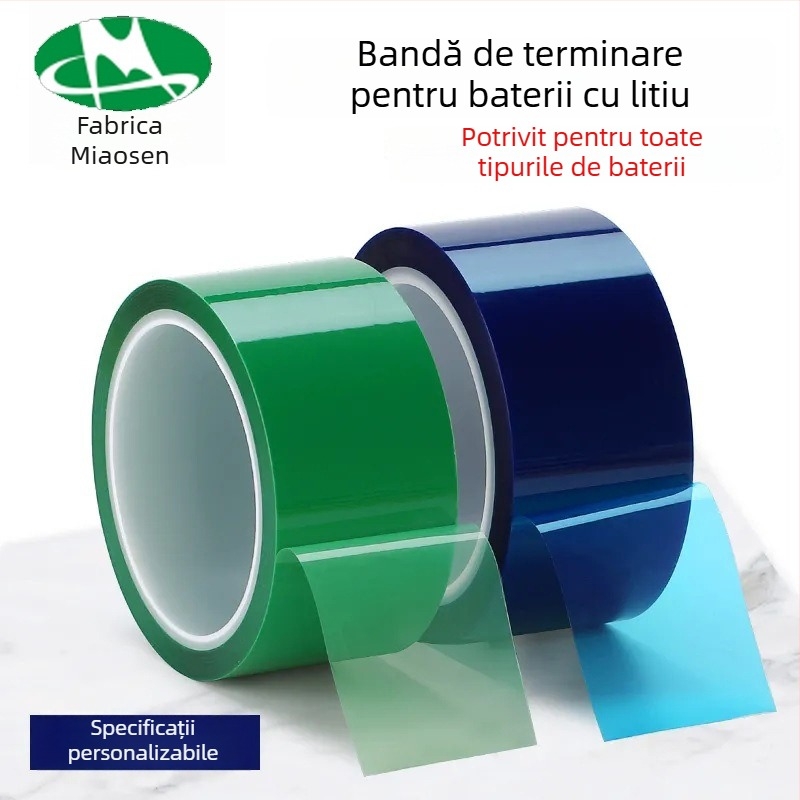 Bandă PET verde pentru izolație și protecție a bateriilor cu litiu, rezistentă la acizi și baze