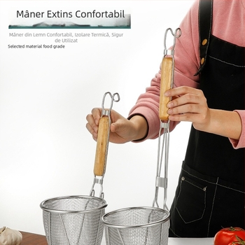 Colander din oțel inoxidabil cu plasă filtrantă pentru tăiței Malatang, mare