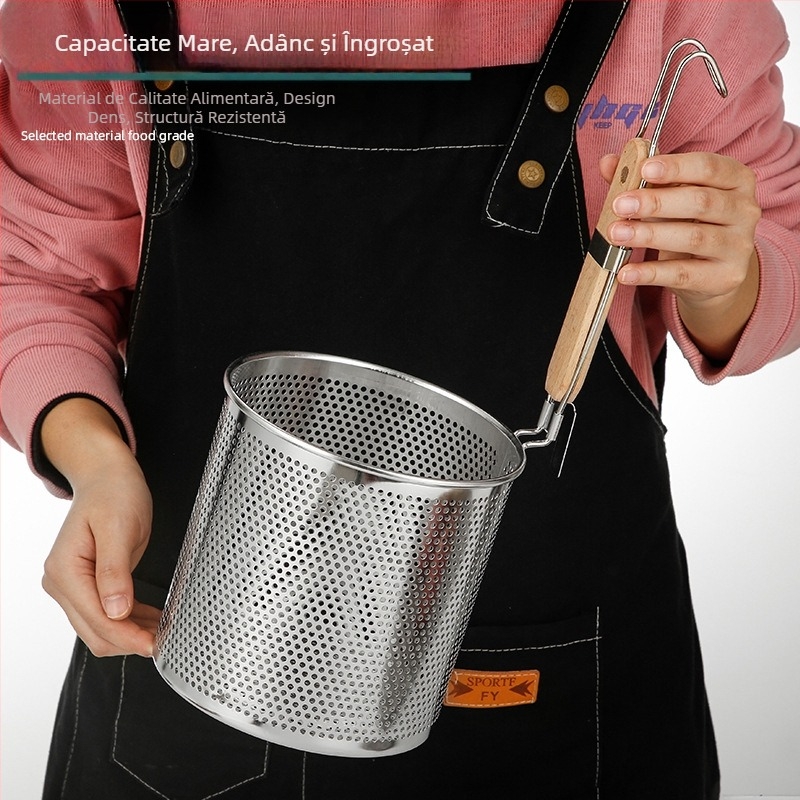 Colander din oțel inoxidabil cu plasă filtrantă pentru tăiței Malatang, mare