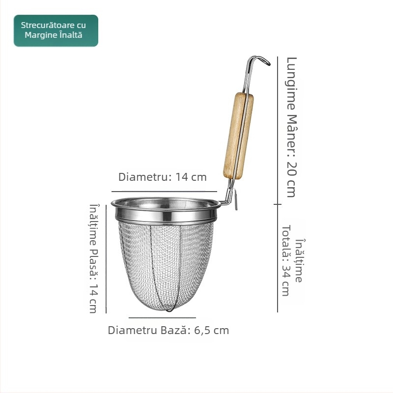 Colander din oțel inoxidabil cu plasă filtrantă pentru tăiței Malatang, mare