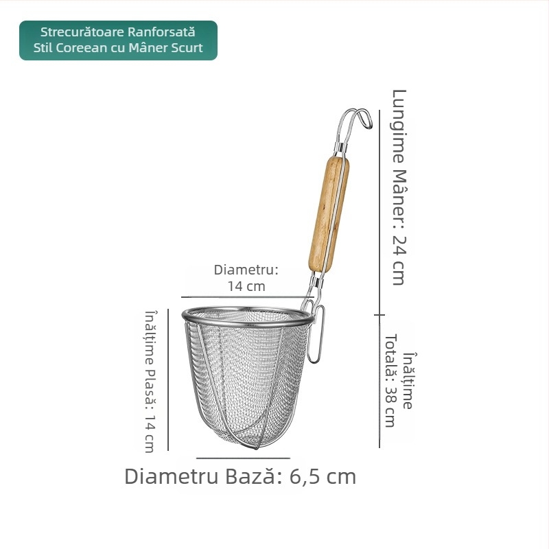 Colander din oțel inoxidabil cu plasă filtrantă pentru tăiței Malatang, mare