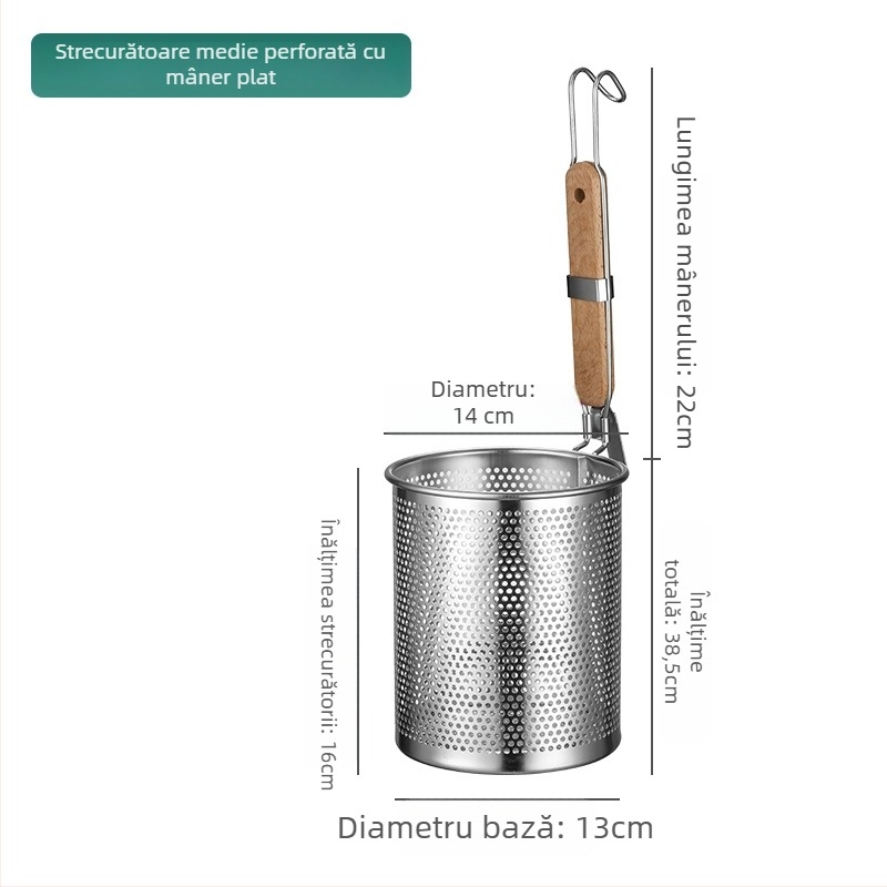 Colander din oțel inoxidabil cu plasă filtrantă pentru tăiței Malatang, mare