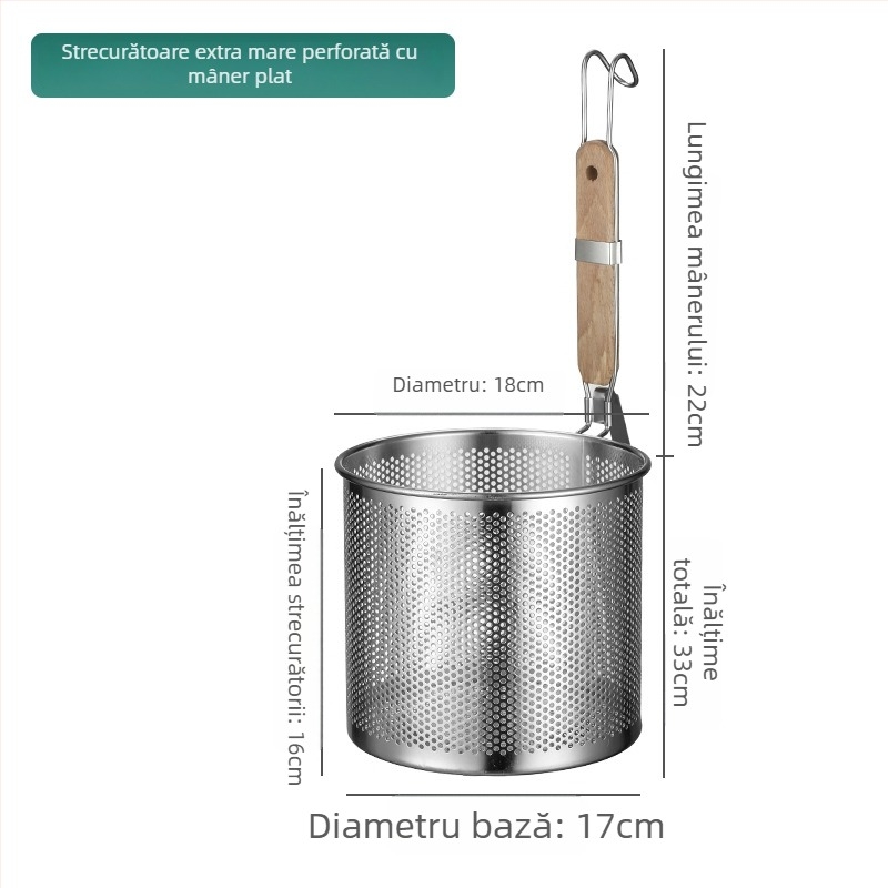 Colander din oțel inoxidabil cu plasă filtrantă pentru tăiței Malatang, mare