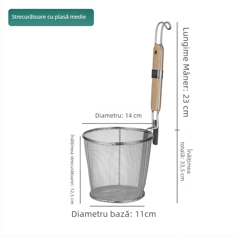 Colander din oțel inoxidabil cu plasă filtrantă pentru tăiței Malatang, mare