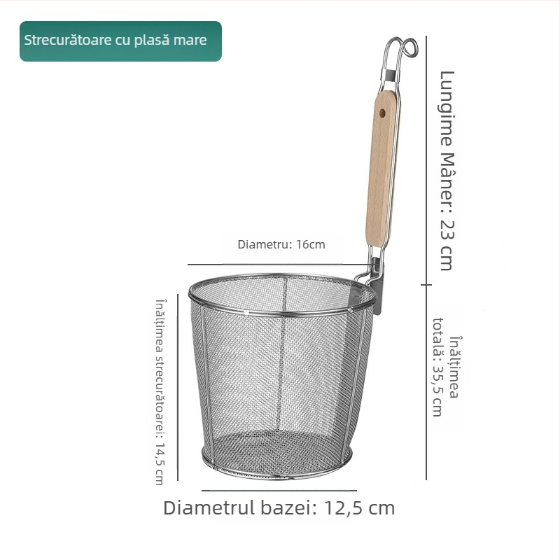 Colander din oțel inoxidabil cu plasă filtrantă pentru tăiței Malatang, mare