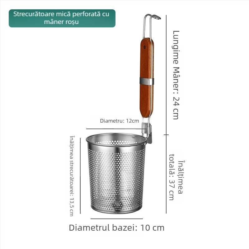 Colander din oțel inoxidabil cu plasă filtrantă pentru tăiței Malatang, mare
