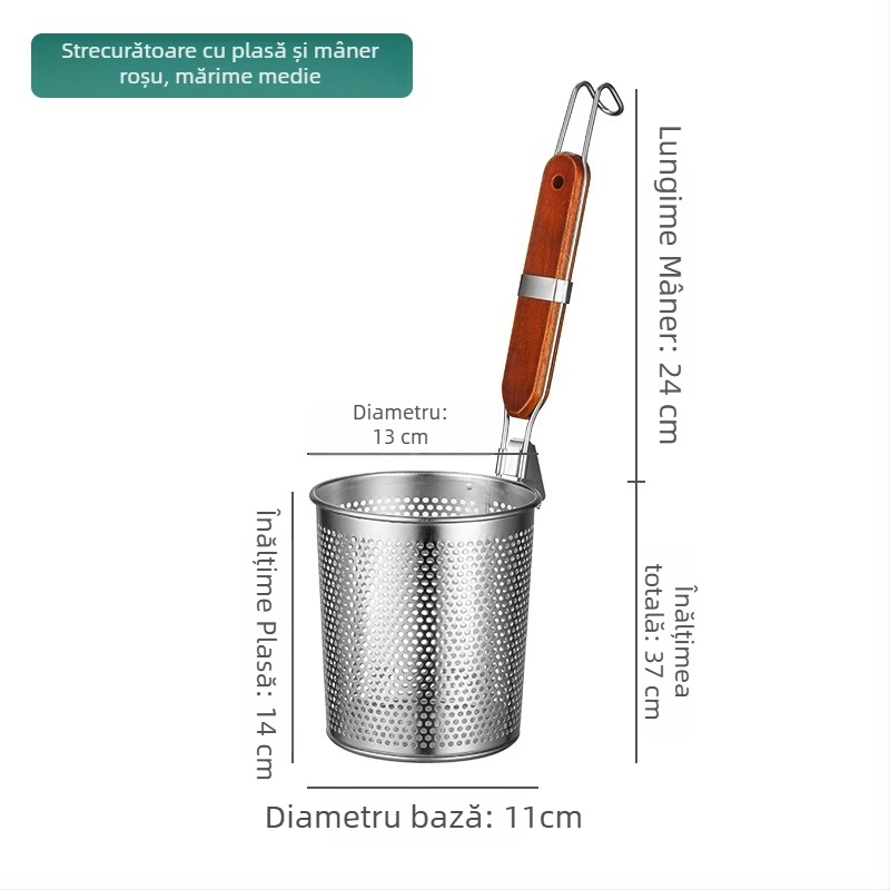 Colander din oțel inoxidabil cu plasă filtrantă pentru tăiței Malatang, mare