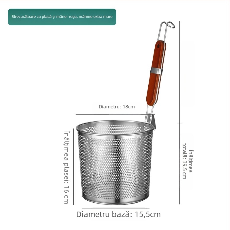 Colander din oțel inoxidabil cu plasă filtrantă pentru tăiței Malatang, mare