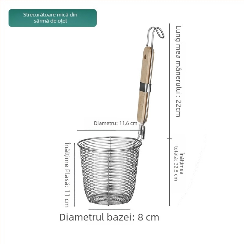 Colander din oțel inoxidabil cu plasă filtrantă pentru tăiței Malatang, mare