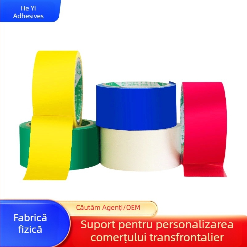 Bandă PVC de avertizare pentru marcarea podelei, bandă de identificare rezistentă la uz, în culorile roșu, galben, albastru și verde, lățime 4,3 cm, grosime 0,14 mm