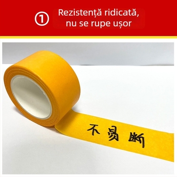 Bandă de mască galbenă pentru vopsire, pe bază de hârtie, cu aderență înaltă și rupere ușoară, pentru DIY separare culori și marcarea liniilor în decor interior, lățime 1,8 cm, 12 m lungime, 70 role în cutie