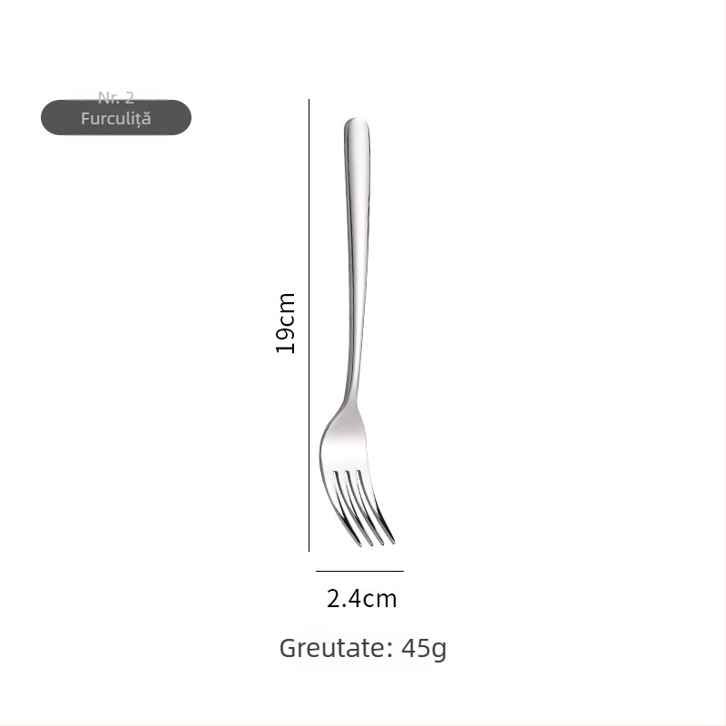 Set tacâmuri din oțel inoxidabil 304, cuțit și furculiță pentru steak, stil occidental