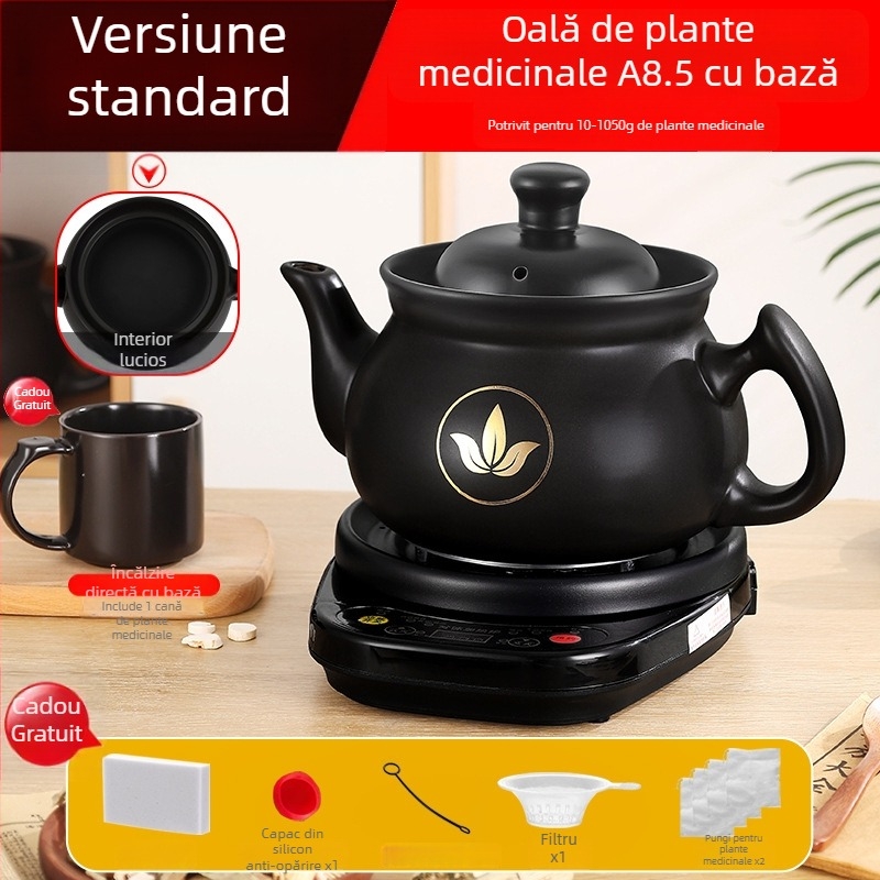 Oală automată de decoct pentru uz casnic, recipient ceramic pentru sănătate, oală din lut multifuncțională, fierbător electric pentru plante medicinale